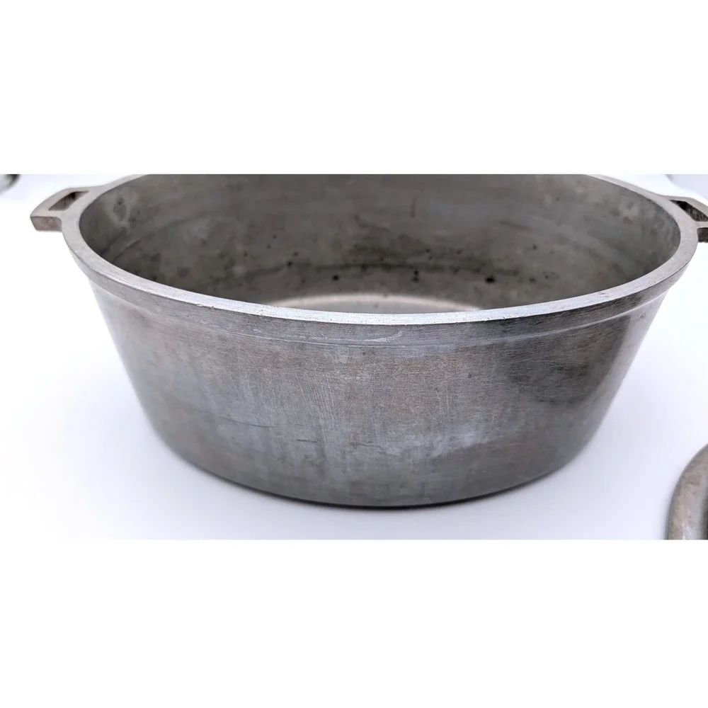 Vintage Miracle Maid G2 Cast Aluminum Oval Roaster Dutch Oven Basting Lid Silver
